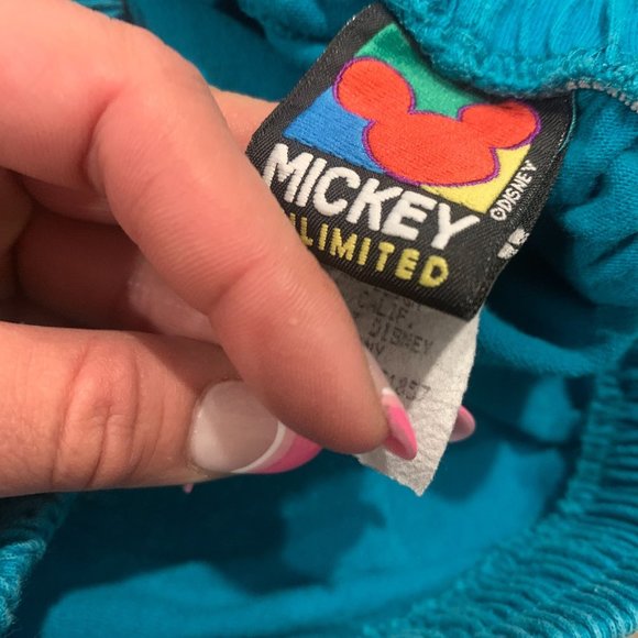 1980s Mickey Mouse Disney Teal Jerry leigh Cotton Elastic Shots - Picture 6 of 6